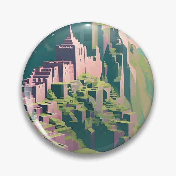 Item preview, Machu Pichu - Flat Design - Pink and Turquoise  designed and sold by WiggySmallz.