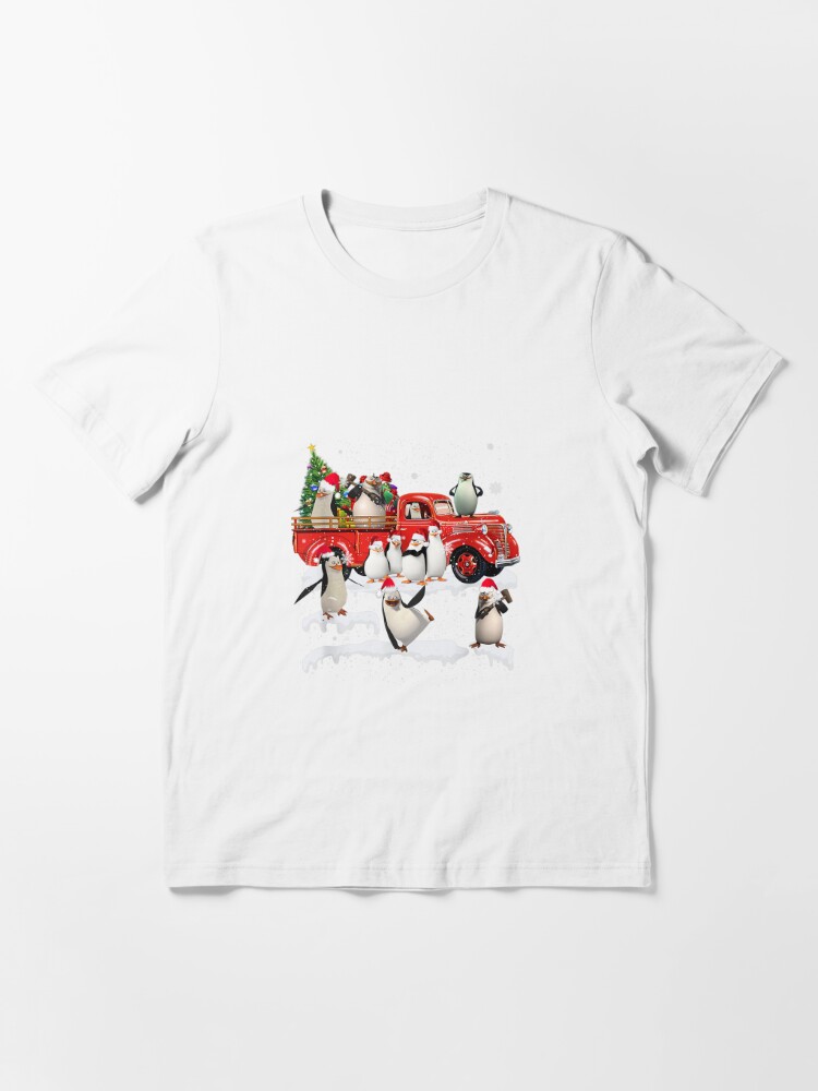 Disover Penguin Riding Red Truck Xmas Merry Essential T-Shirt