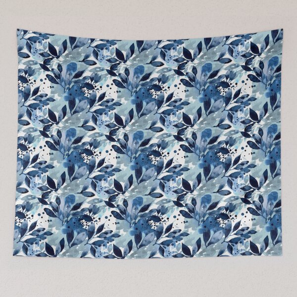 Aperçu de l'œuvre Imprimé feuilles bleues créée et vendue par avisionarts23.