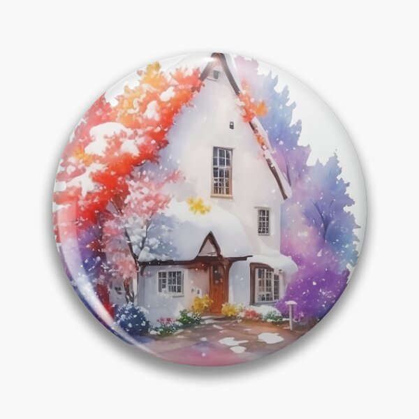 Item preview, Watercolor English country house with Autumm and snow. designed and sold by Jayjaynaenae.