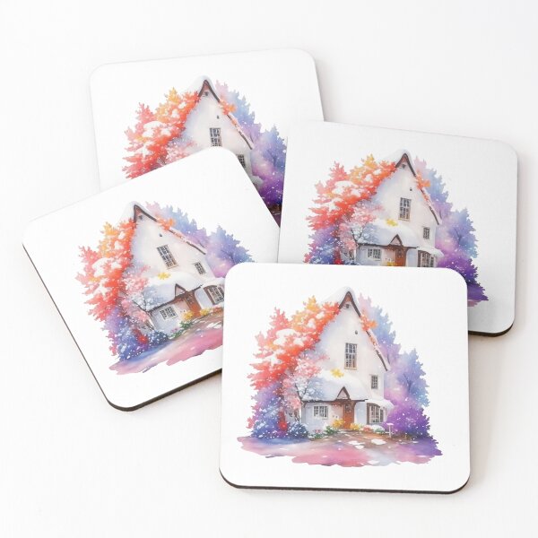 Item preview, Watercolor English country house with Autumm and snow. designed and sold by Jayjaynaenae.