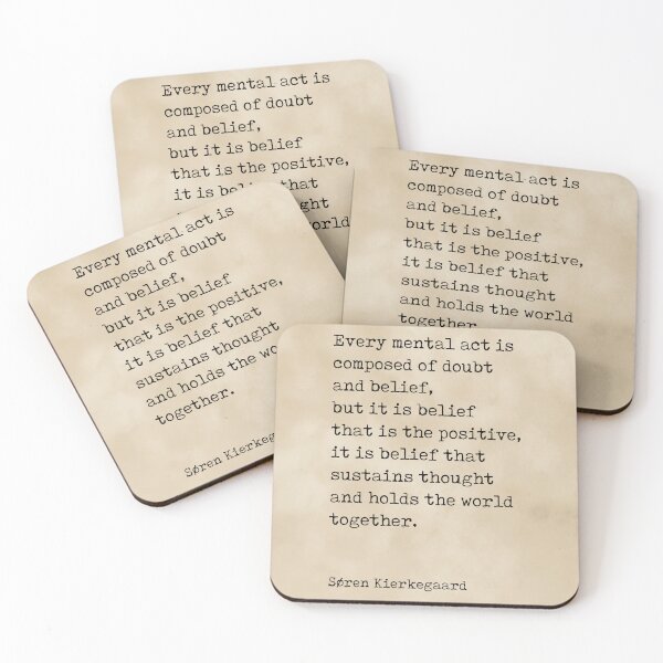 Item preview, Doubt and Belief - Soren Kierkegaard Quotes - Literature - Typewriter Print - Vintage designed and sold by Studio Grafiikka.