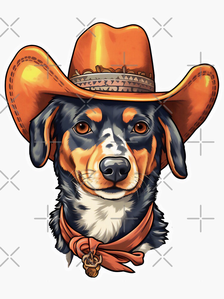 dessin de chien de cowboy