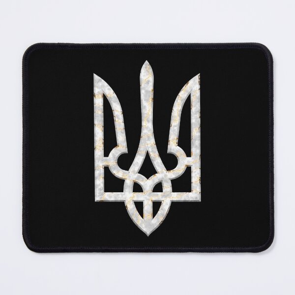 Item preview, Ukraine coat of arms symbol gyrfalcon trident trident marble gold flat designed and sold by lathspell.