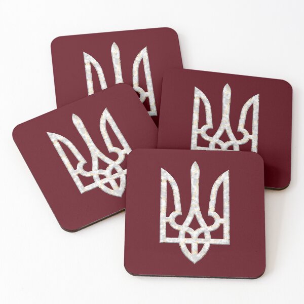 Item preview, Ukraine coat of arms symbol gyrfalcon trident trident marble gold flat designed and sold by lathspell.