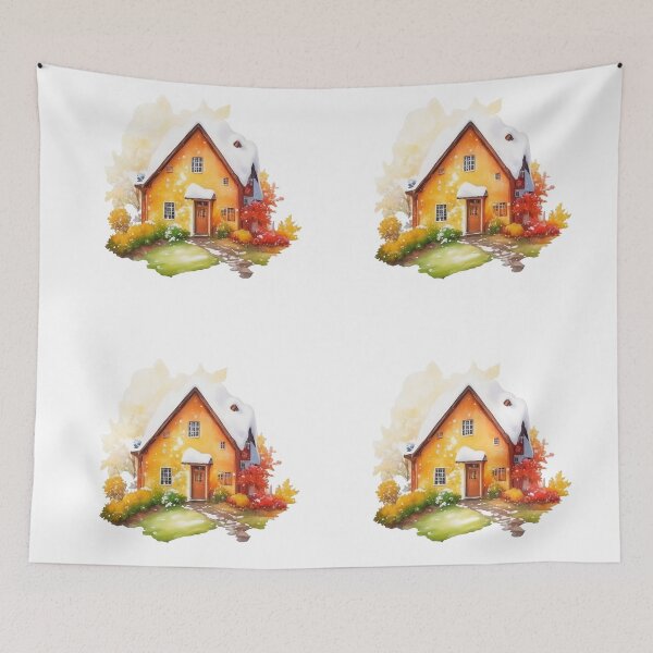 Item preview, Watercolor English country house with Autumm and snow. designed and sold by Jayjaynaenae.