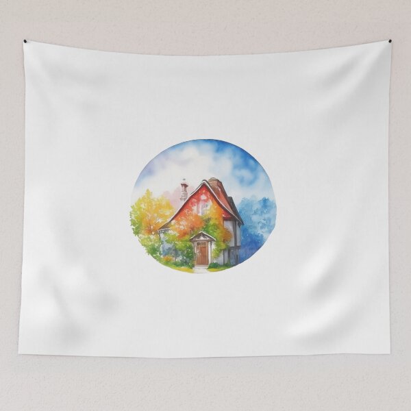 Item preview, Watercolor English cottage in Autumm. designed and sold by Jayjaynaenae.