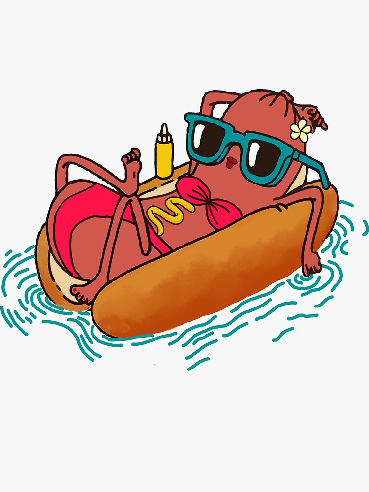 Bikini Hot dog girl summer Sticker