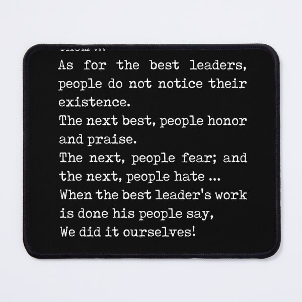 Item preview, The best leader - Lao Tzu Quote - Literature - Typewriter Print - Black designed and sold by Studio Grafiikka.