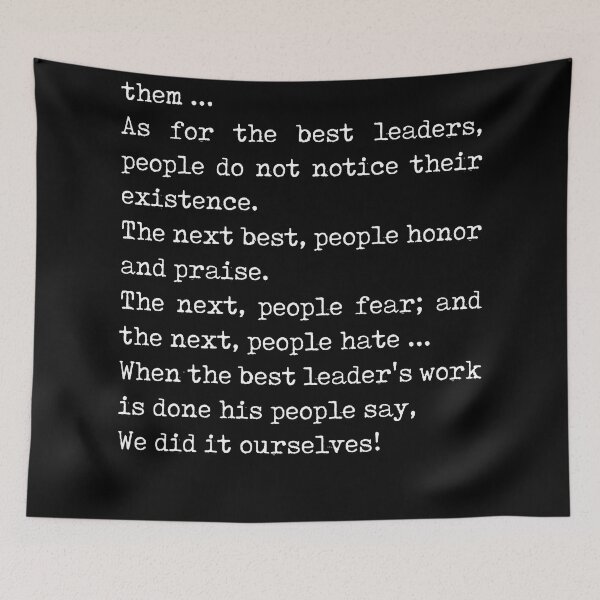 Item preview, The best leader - Lao Tzu Quote - Literature - Typewriter Print - Black designed and sold by Studio Grafiikka.