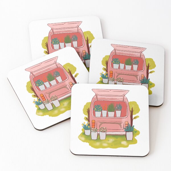 Item preview, Nice van with flowers and plants. Pint for clothes, stickers designed and sold by Anhen-new-style.