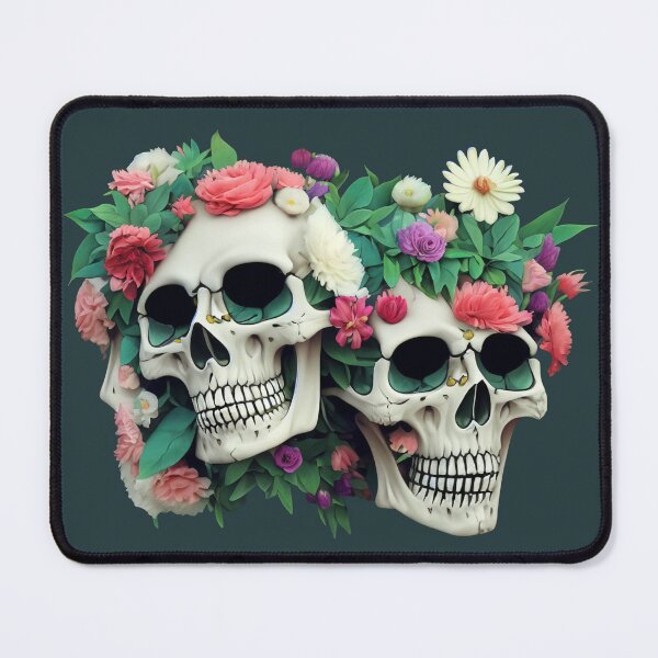Item preview, Blossoming Embrace: Pair of Floral Skulls designed and sold by Dreadfools.