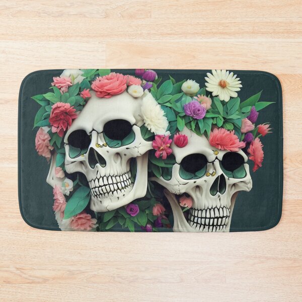 Item preview, Blossoming Embrace: Pair of Floral Skulls designed and sold by Dreadfools.