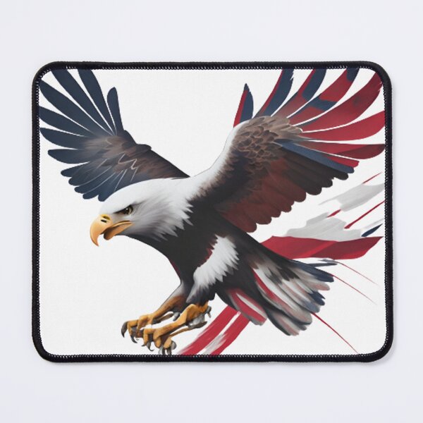 Item preview, Wings of Freedom: A Bald Eagle Soaring with US Flag Colors on Independence Day designed and sold by meesin-shop.