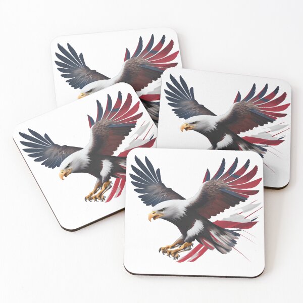 Item preview, Wings of Freedom: A Bald Eagle Soaring with US Flag Colors on Independence Day designed and sold by meesin-shop.