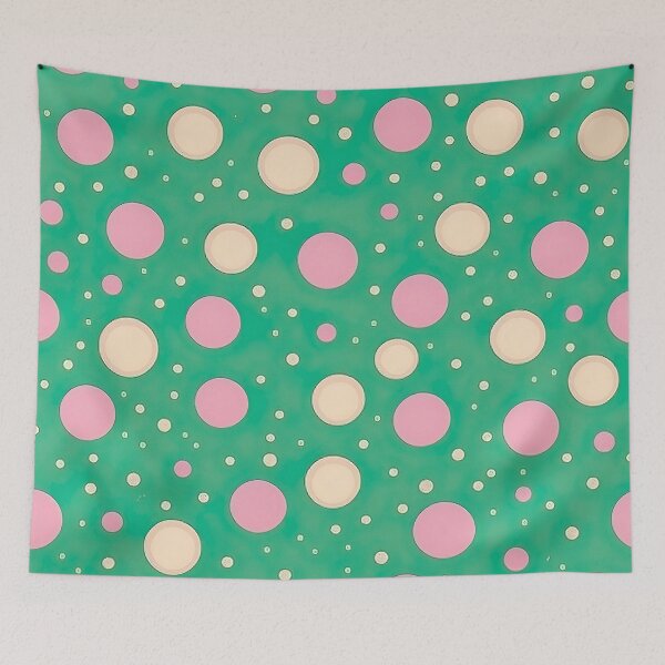 Item preview, Pink Dots on a Green Background Pattern designed and sold by Hibiskusmond.