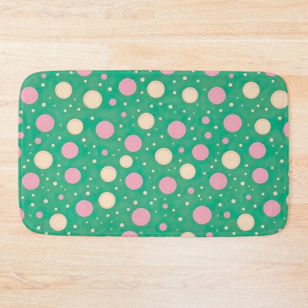 Item preview, Pink Dots on a Green Background Pattern designed and sold by Hibiskusmond.