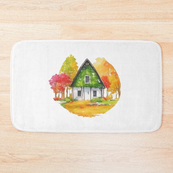 Item preview, Watercolor cottage house in Autumm. designed and sold by Jayjaynaenae.