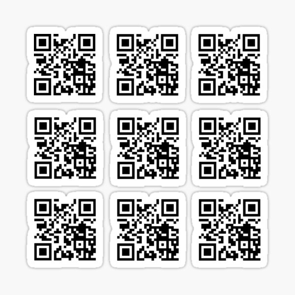 Rick Roll Your Friends! QR code that links to Rick Astley’s “Never Gonna  Give You Up”  music video Sticker for Sale by ApexFibers