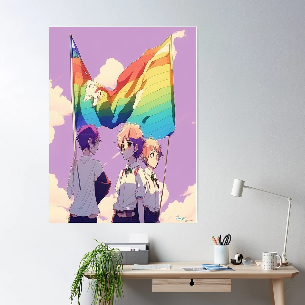 Rainbow Tears Art Print Kawaii Anime Girl Pastel Aesthetic Cute Manga Girl  Gay Pride LGBT Art Room Decor Discreet LGBTQ Poster - Etsy