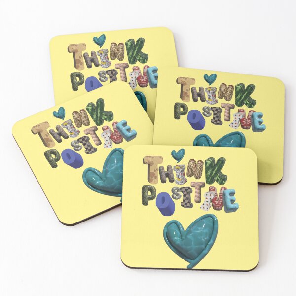 Item preview, Think positive, creative 3D letters, motivational quote designed and sold by utaart.