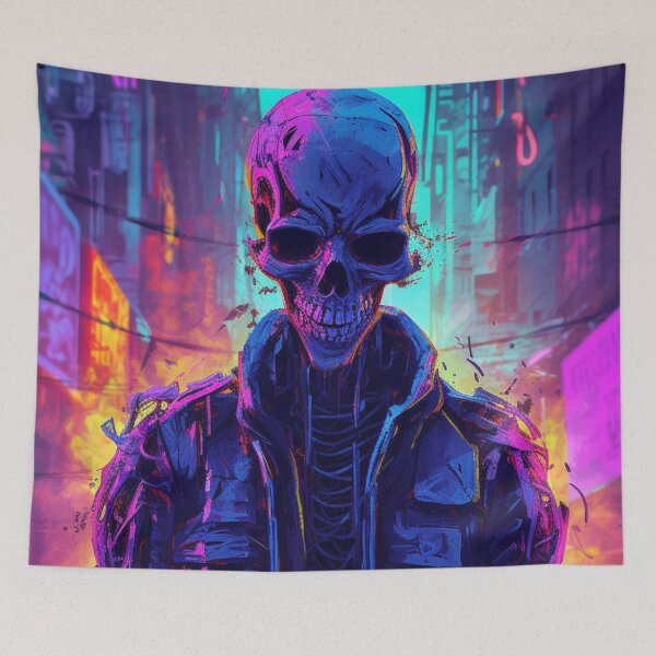 Item preview, Cyberpunk Neon Ghost Skeleton designed and sold by Nightarcade.