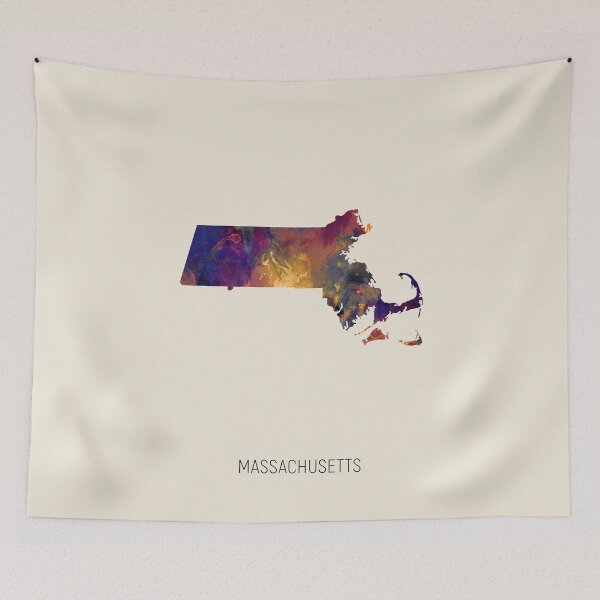 Item preview, Massachusetts Watercolor Map designed and sold by ArtPrints.