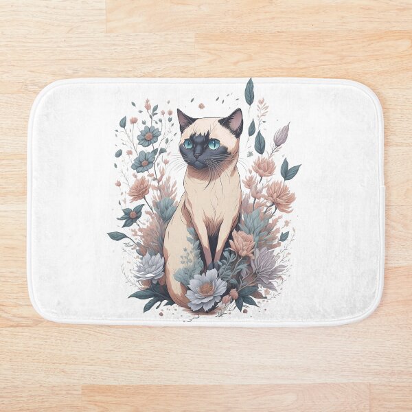 Aperçu de l'œuvre Chat siamois chat kitty haute détaillée style aquarelle fleur splash illustration florale pour impression d'autocollant de sublimation créée et vendue par Sashindra Wijayarathna.