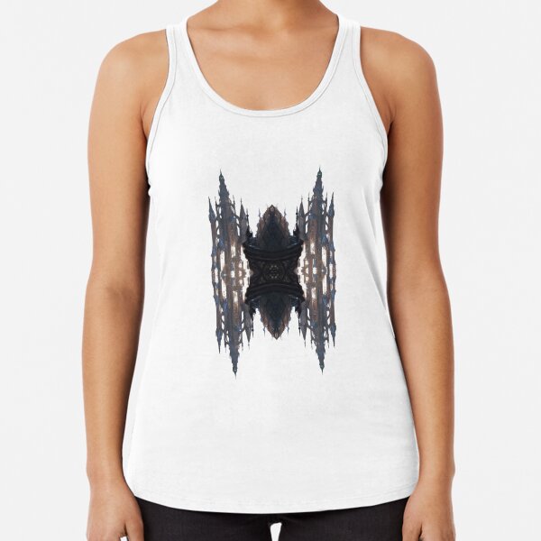 Fantastic air castle with elements of steampunk subculture Racerback Tank Top
