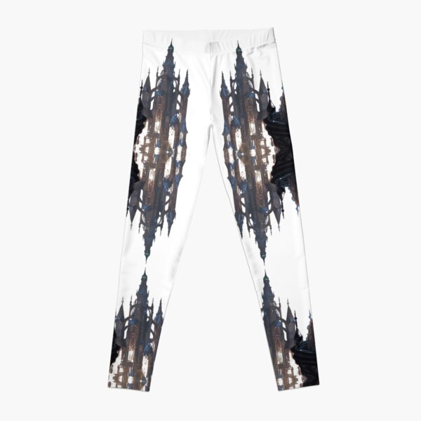 Fantastic air castle with elements of steampunk subculture Leggings