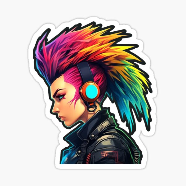 Punk Mohawk, Black and White / ToolCrypto / Pixel Art - Punk