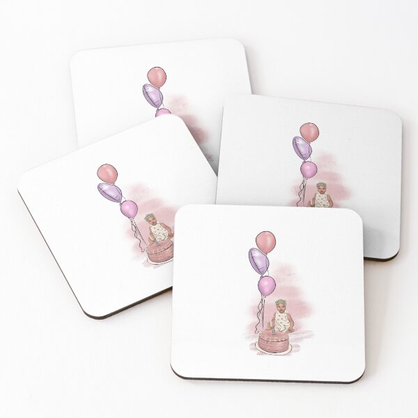 Item preview, The first birthday of a little girl with a cake and balloons designed and sold by 7Woodhandmade.