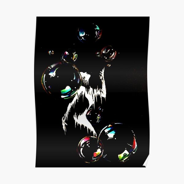 Bubbles black Poster