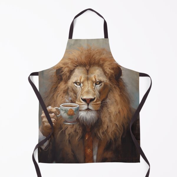 Item preview, Vintage Lion Sips Coffee in Style designed and sold by emelonadaiben.