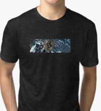Gold Bitcoin Tri-blend T-Shirt