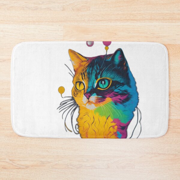 Item preview, Realistic Cat with Multicolored Eyes - Captivating Digital Art designed and sold by PixelSpectrum.