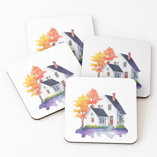 Item preview, Watercolor English country house in Autumm. designed and sold by Jayjaynaenae.