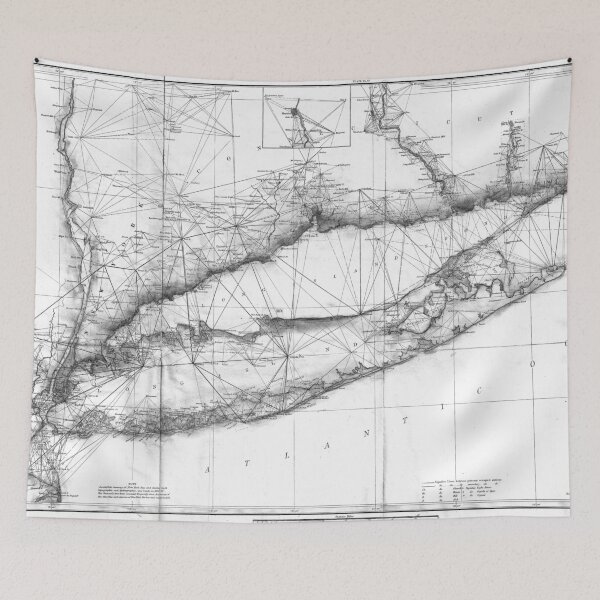 Item preview, Vintage Map of Long Island NY (1877) BW designed and sold by BravuraMedia.