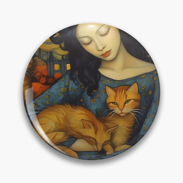 Item preview, Impressionist Cat Lady designed and sold by KateAndersonLTD.