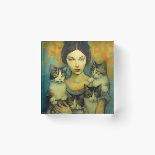 Aperçu de l'œuvre Impressionist Cat Lady créée et vendue par KateAndersonLTD.