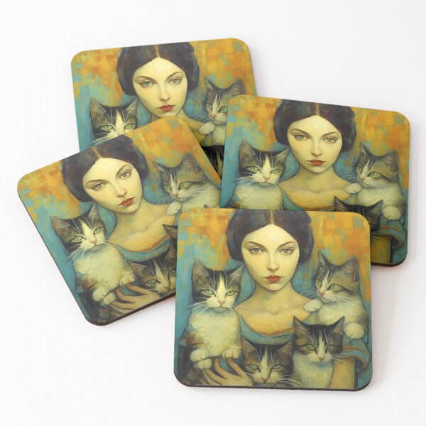 Aperçu de l'œuvre Impressionist Cat Lady créée et vendue par KateAndersonLTD.