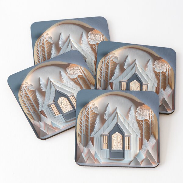 Item preview, Rhubarb Inspired Chalet Papercut designed and sold by MMDigitalArt.
