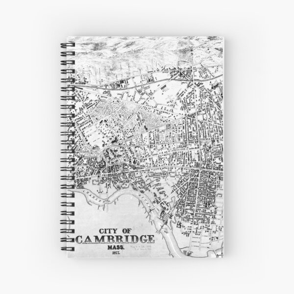 Vista previa del artículo con la obra «Mapa vintage de Cambridge Massachusetts (1877) BW», diseñado y vendido por BravuraMedia.