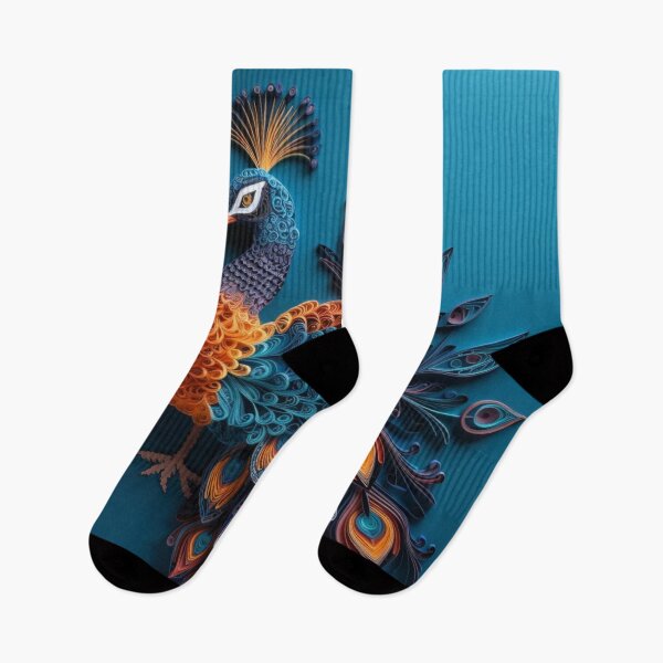 Item preview, Colorful peacock on a blue background. 3D illustration. designed and sold by aiphotosart.