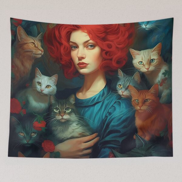 Item preview, Impressionist Cat Lady designed and sold by KateAndersonLTD.