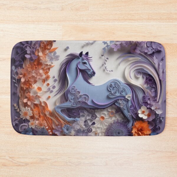 Item preview, 3d rendering of a fantasy unicorn with flowers in a round frame designed and sold by aiphotosart.