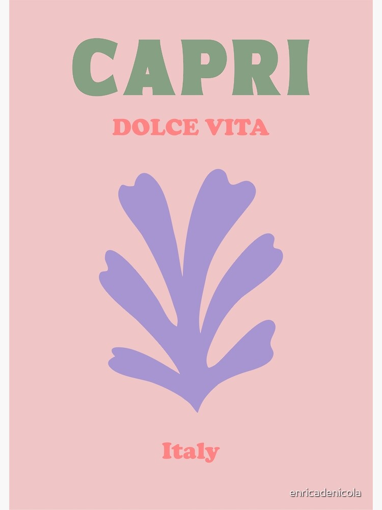 Capri Pastel Pink Preppy Aesthetic Print Poster for Sale by enricadenicola