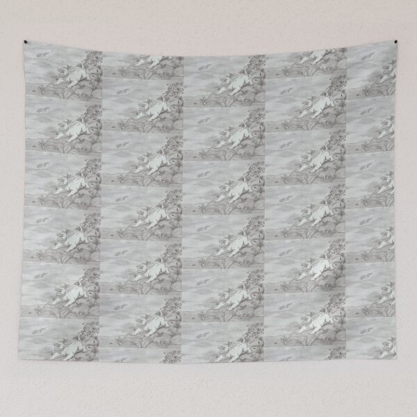 Item preview, Pencil Illustration White Lioness roaring and flying eagle  designed and sold by Jonah Augustin Gray.