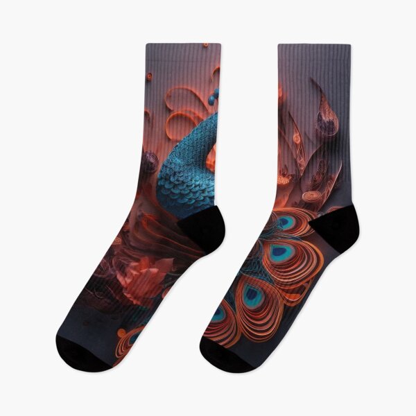 Item preview, Beautiful peacock on a dark background. 3D illustration. designed and sold by aiphotosart.