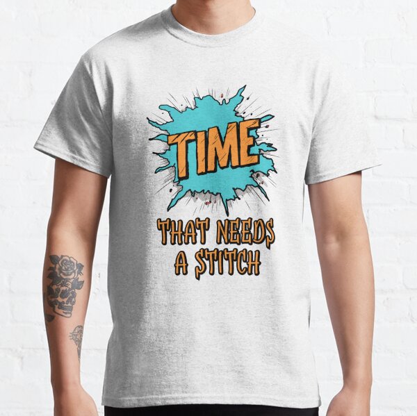 White Crew Neck T-Shirt - A stitch in time saves nine - Everyone CAN Craft  Shop